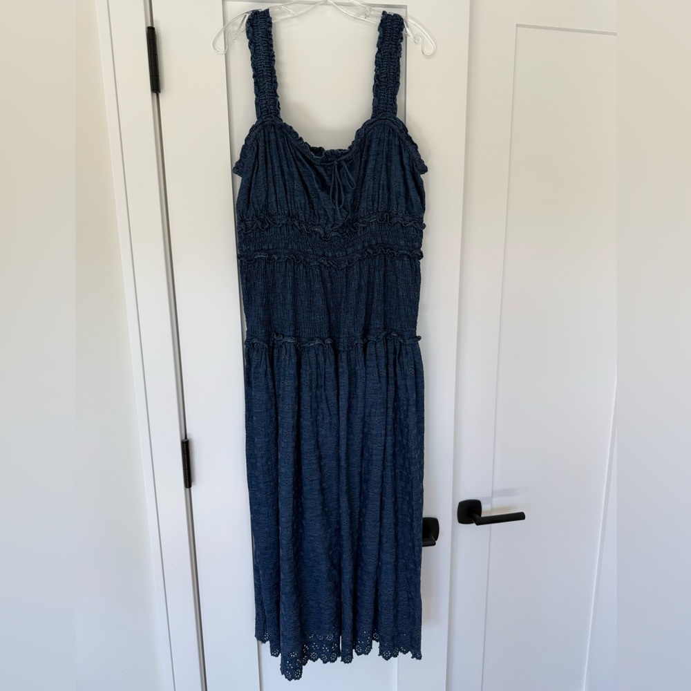 Gap x Doen Denim Blue Eyelet Dress